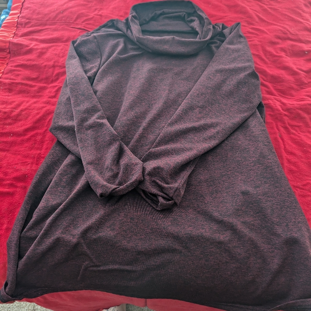 Cowl neck athletic sweatshirt